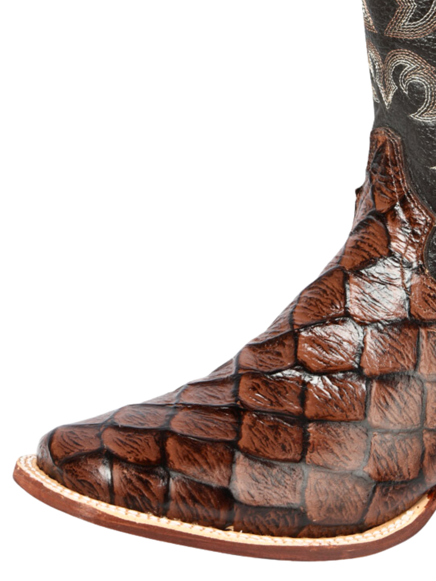 Botas Vaqueras Rodeo Imitacion de Monster Fish Grabado en Piel Vacuno para Hombre 'El Señor de los Cielos' - ID: 44931