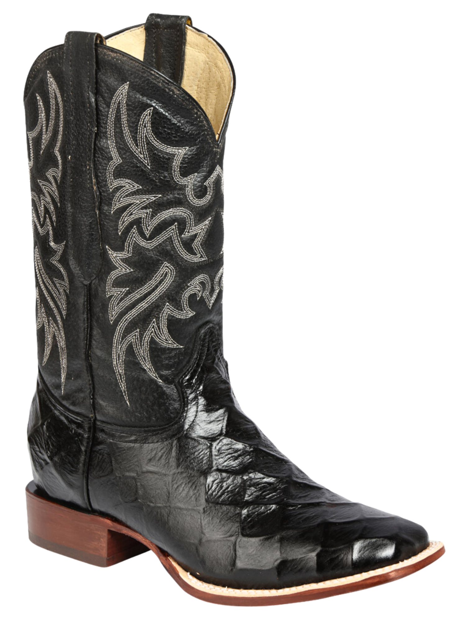 Botas Vaqueras Rodeo Imitacion de Monster Fish Grabado en Piel Vacuno para Hombre 'El Señor de los Cielos' - ID: 44932