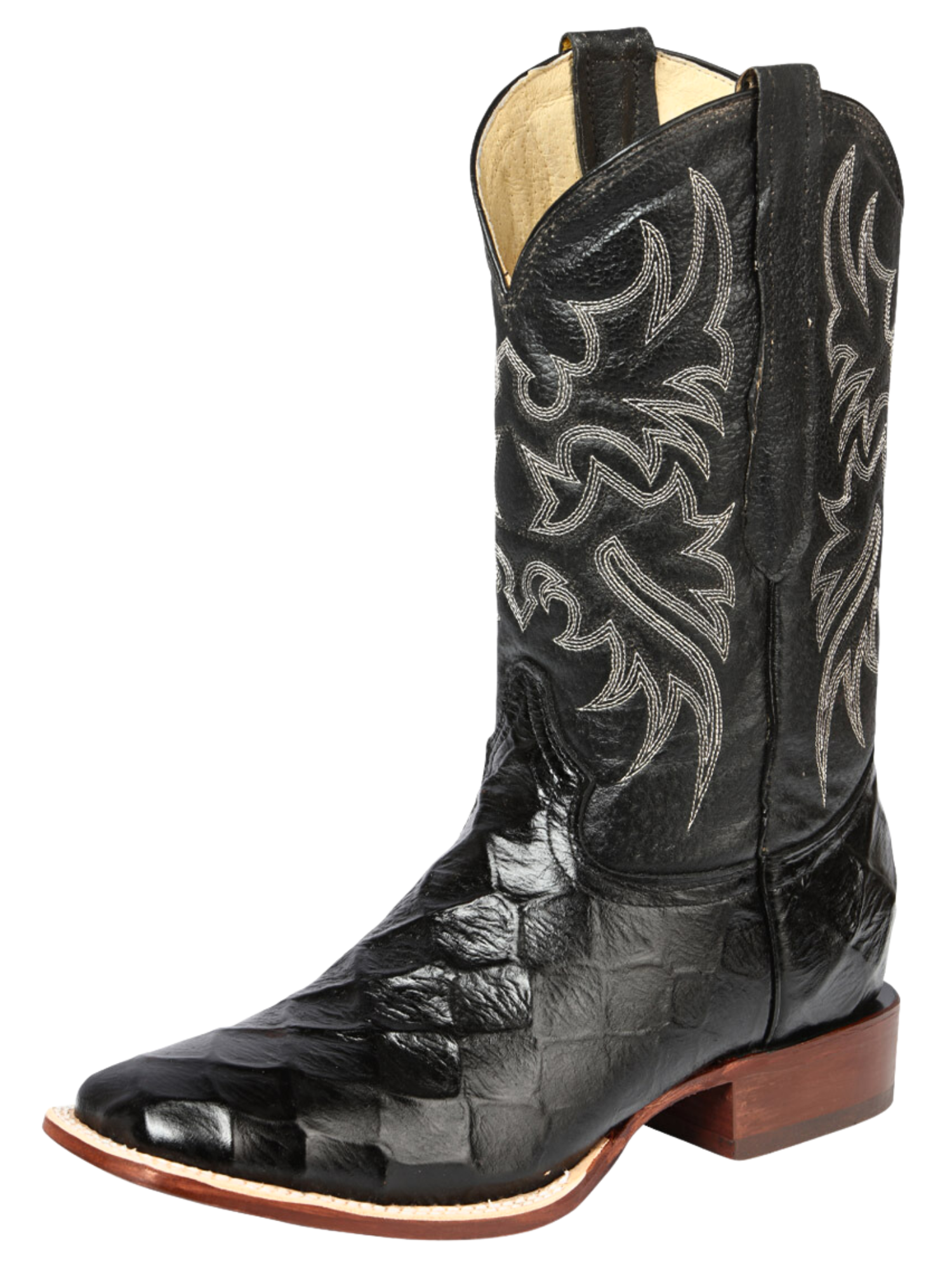 Botas Vaqueras Rodeo Imitacion de Monster Fish Grabado en Piel Vacuno para Hombre 'El Señor de los Cielos' - ID: 44932