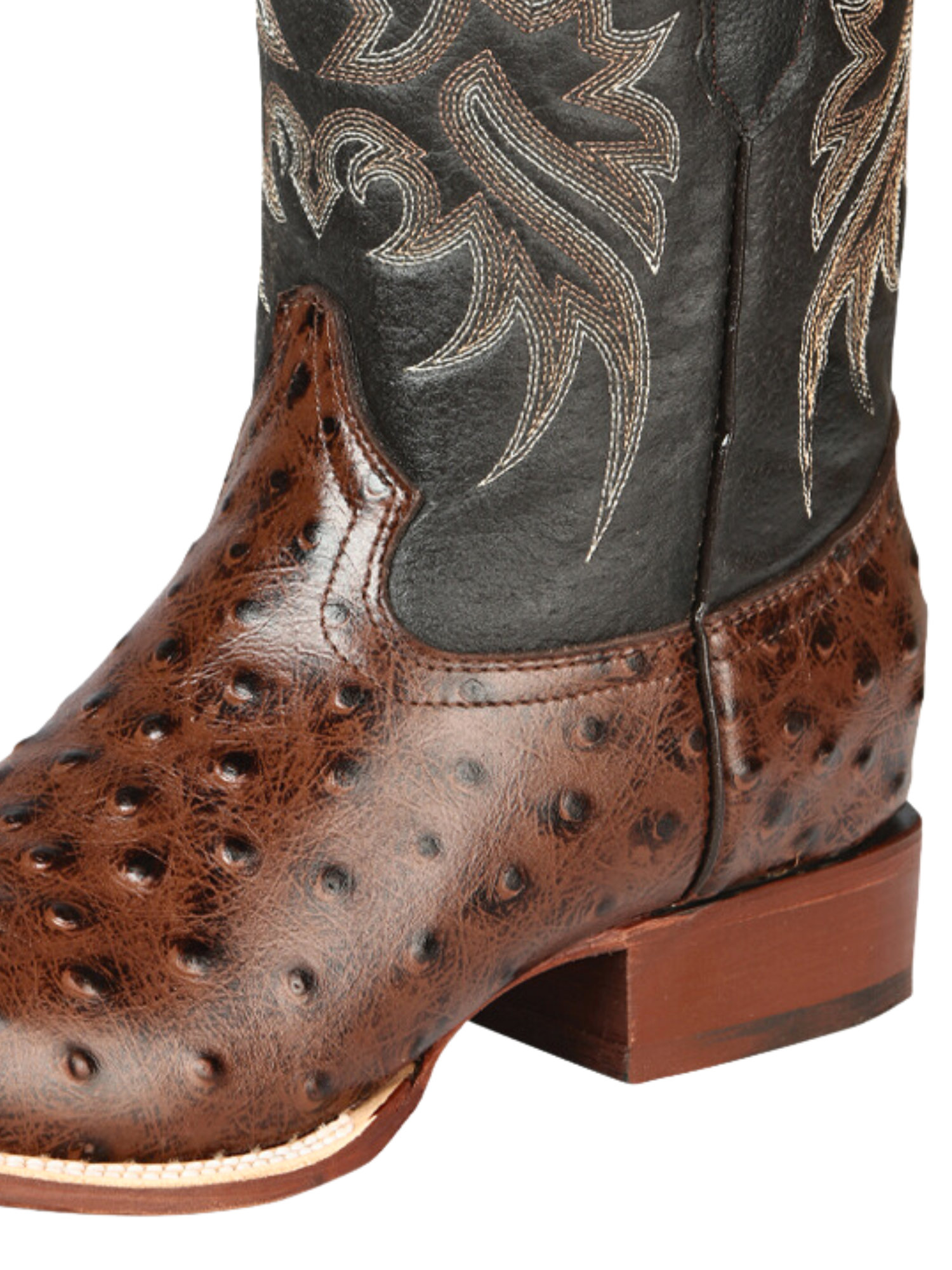 Botas Vaqueras Rodeo Imitacion de Avestruz Grabado en Piel Vacuno para Hombre 'El Señor de los Cielos' - ID: 44934