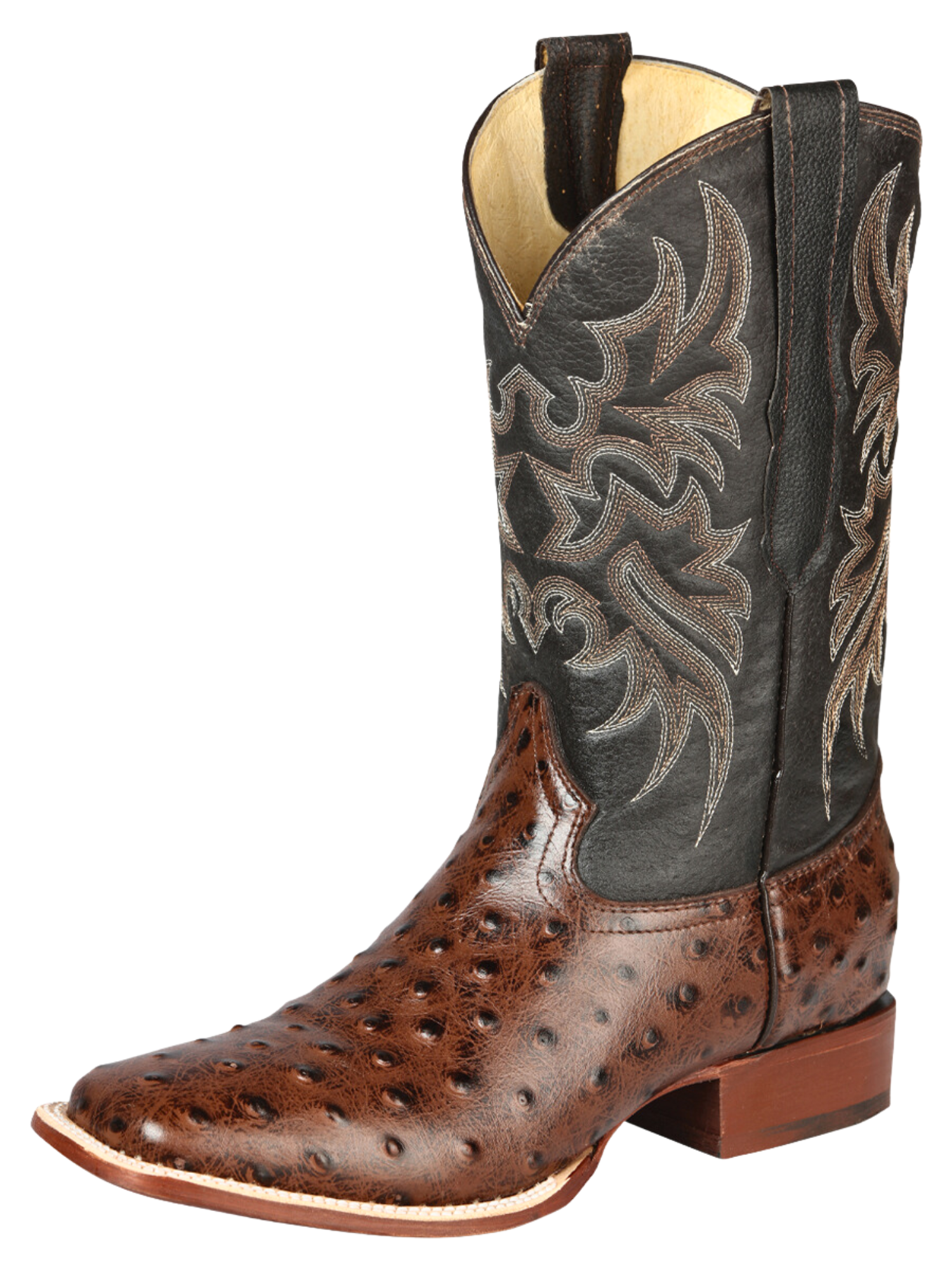 Botas Vaqueras Rodeo Imitacion de Avestruz Grabado en Piel Vacuno para Hombre 'El Señor de los Cielos' - ID: 44934