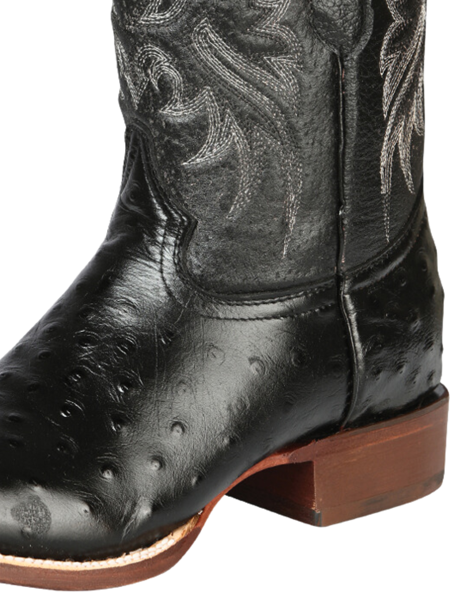 Botas Vaqueras Rodeo Imitacion de Avestruz Grabado en Piel Vacuno para Hombre 'El Señor de los Cielos' - ID: 44935