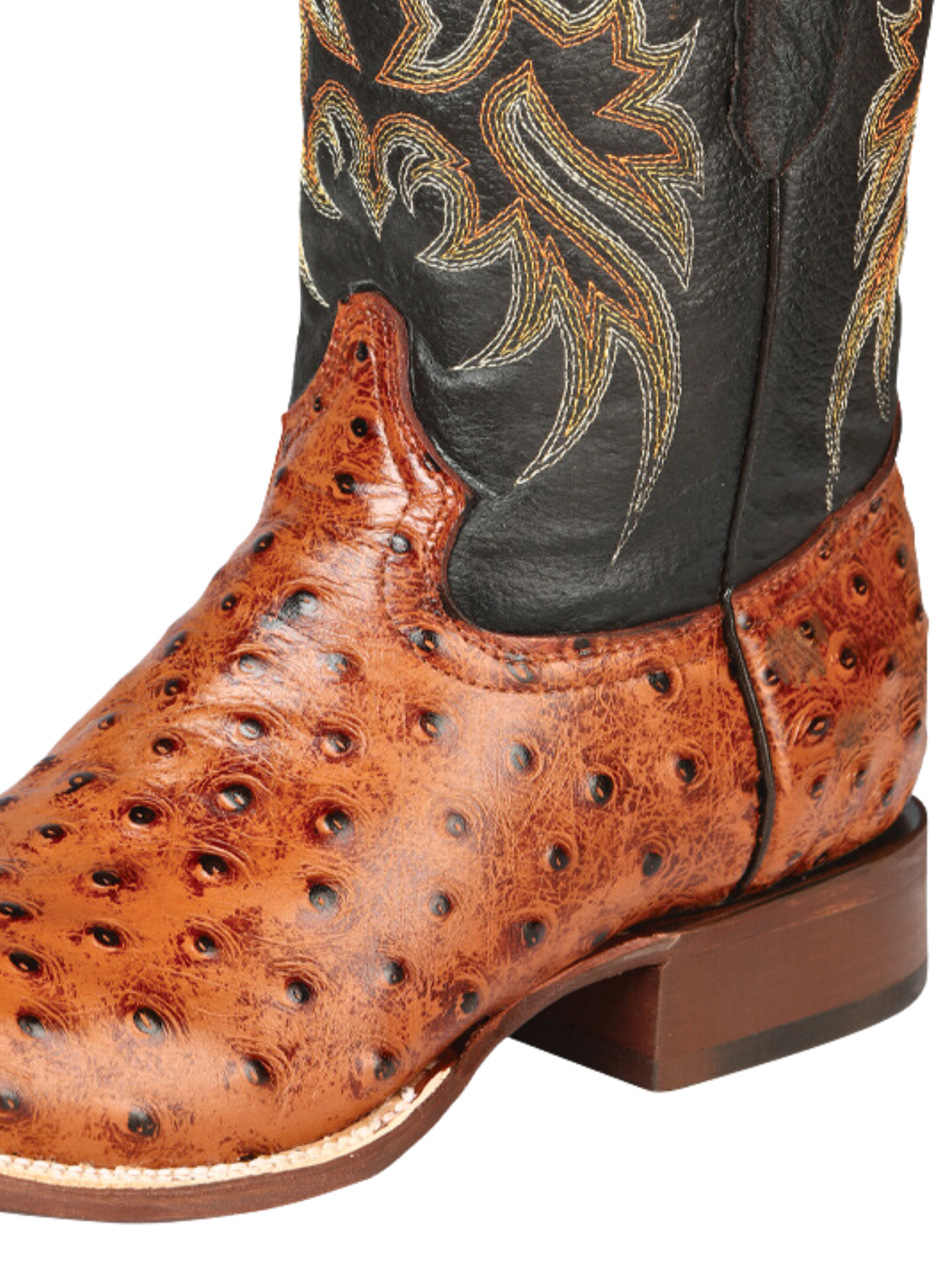 Botas Vaqueras Rodeo Imitacion de Avestruz Grabado en Piel Vacuno para Hombre 'El Señor de los Cielos' - ID: 44936
