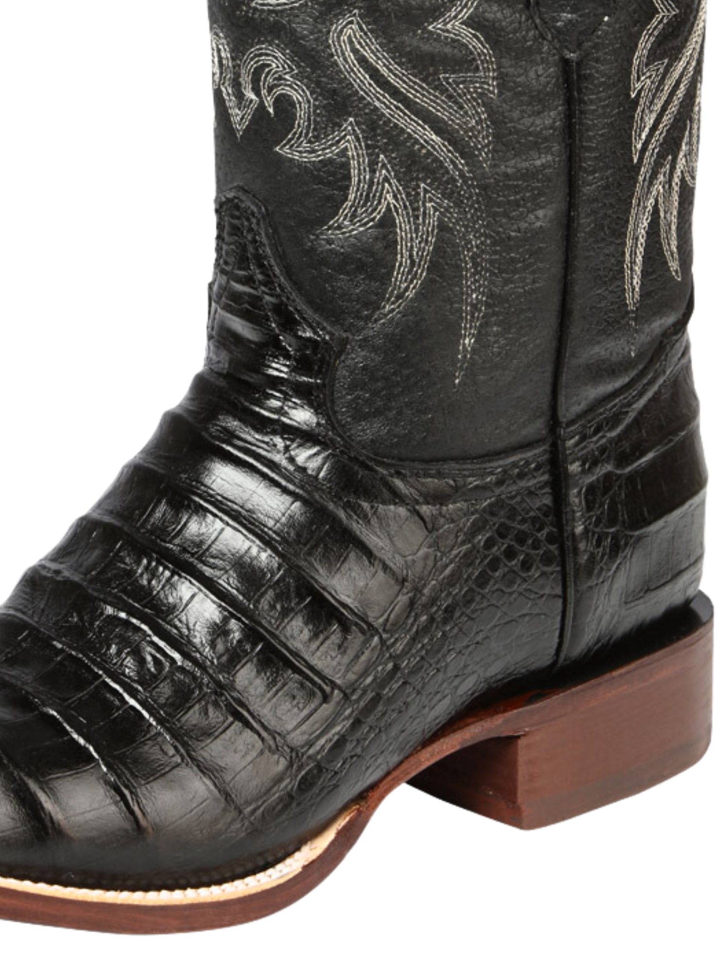 Botas Vaqueras Rodeo Imitacion de Caiman Belly Grabado en Piel Vacuno para Hombre 'El Señor de los Cielos' - ID: 44938