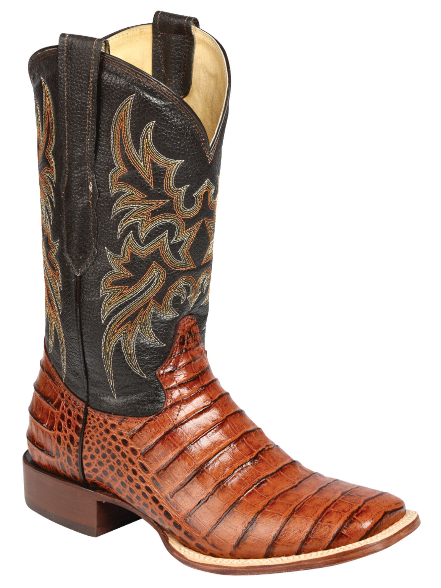 Botas Vaqueras Rodeo Imitacion de Caiman Belly Grabado en Piel Vacuno para Hombre 'El Señor de los Cielos' - ID: 44939