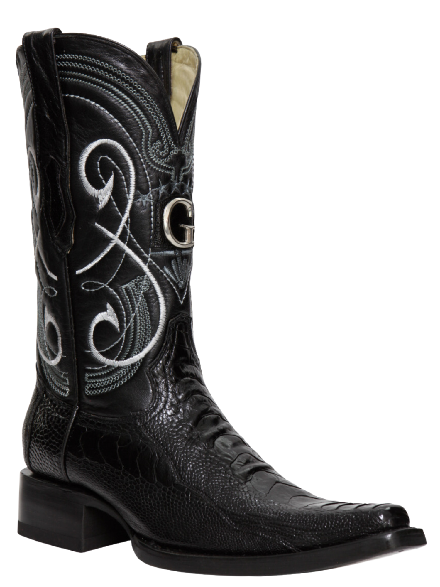 Botas Vaqueras Exoticas de Pata de Avestruz Original para Hombre 'El General' - ID: 45067