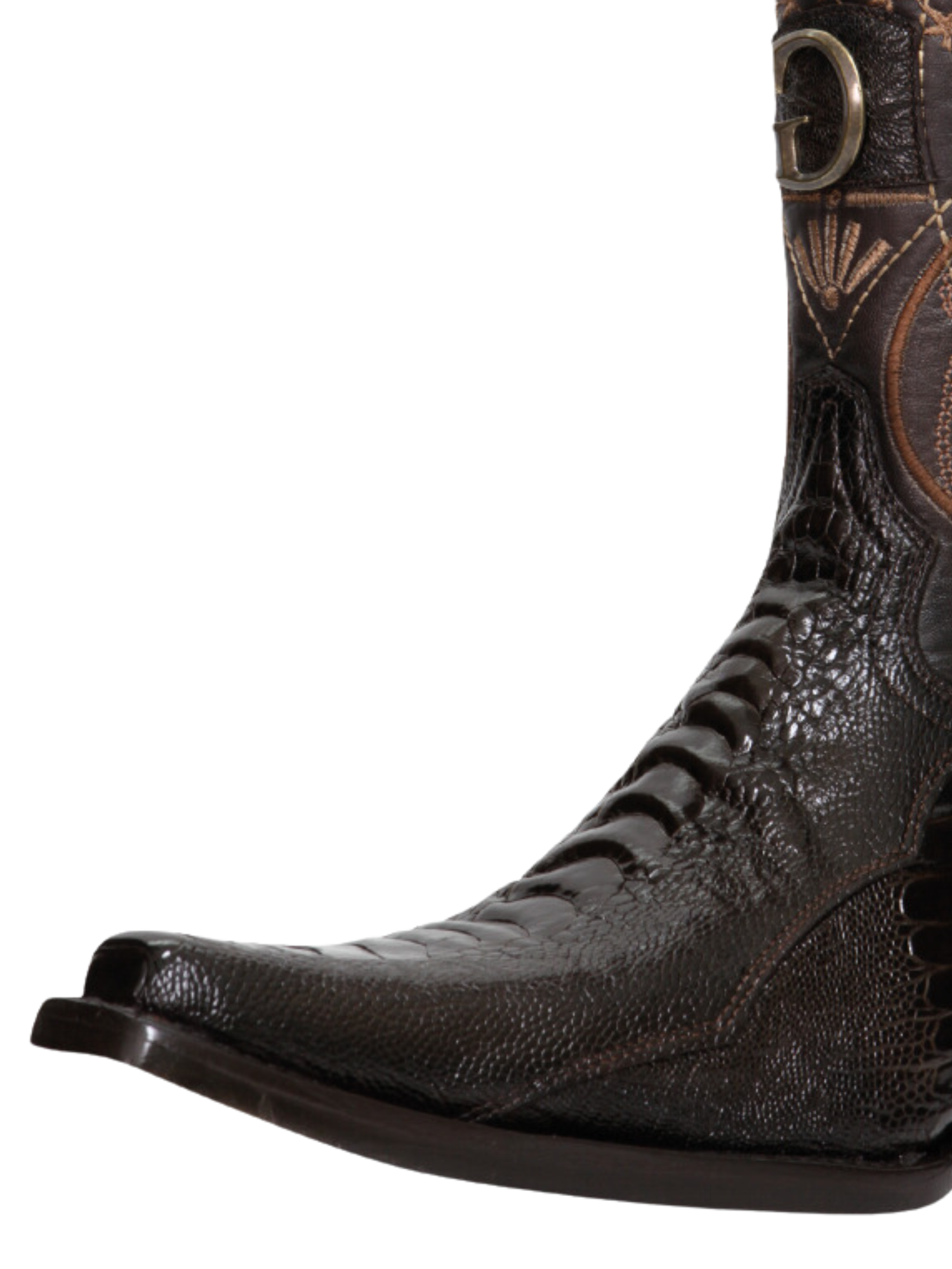Botas Vaqueras Exoticas de Pata de Avestruz Original para Hombre 'El General' - ID: 45068