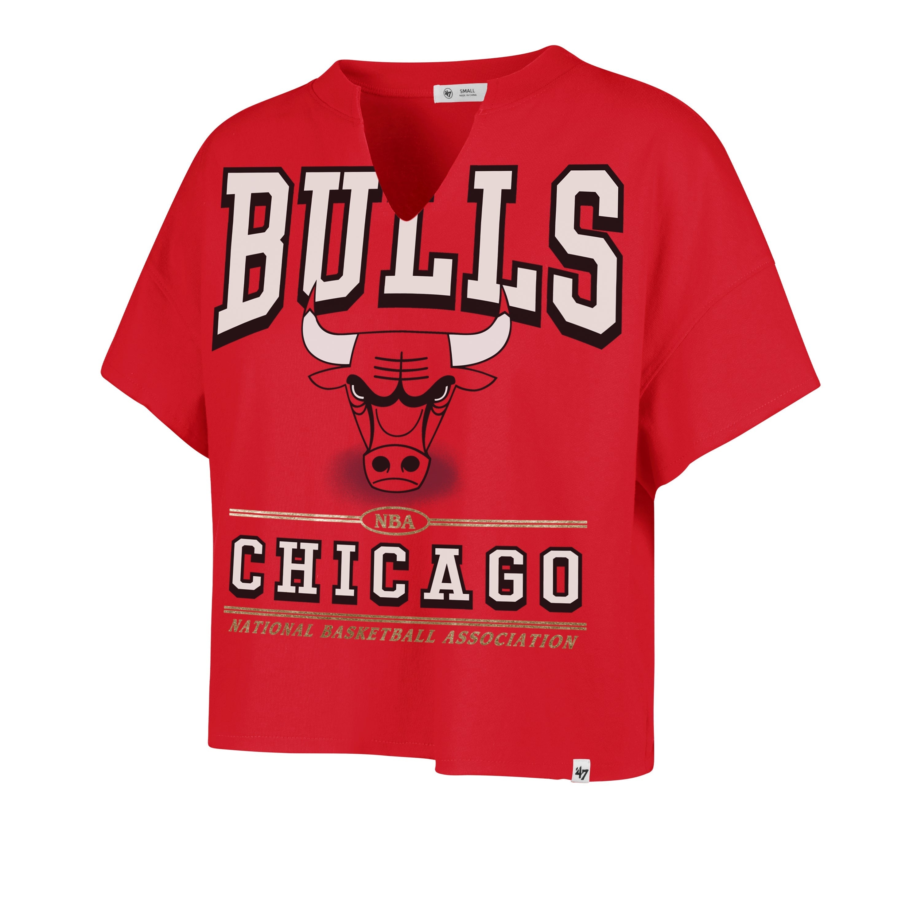 CHICAGO BULLS ELATION OVERSIZED '47 NOTCH NECK TEE WOMENS