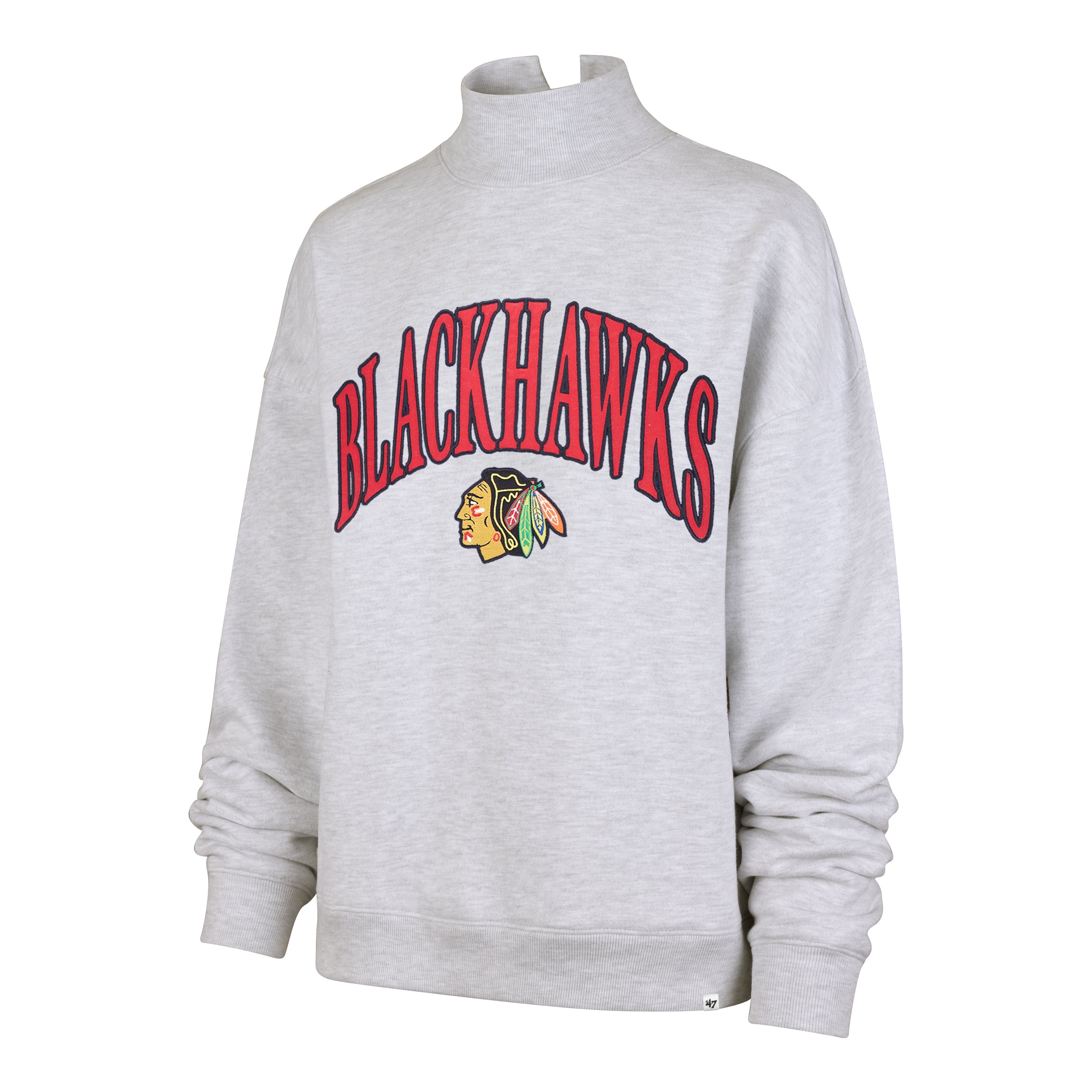 CHICAGO BLACKHAWKS VANTAGE '47 MOCK NECK PULLOVER WOMENS
