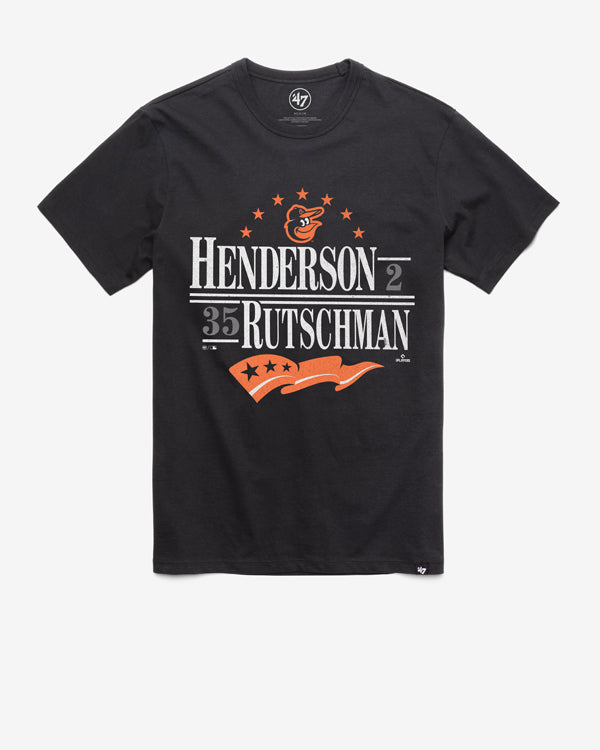 BALTIMORE ORIOLES HENDERSON RUTSCHMAN '47 FRANKLIN TEE