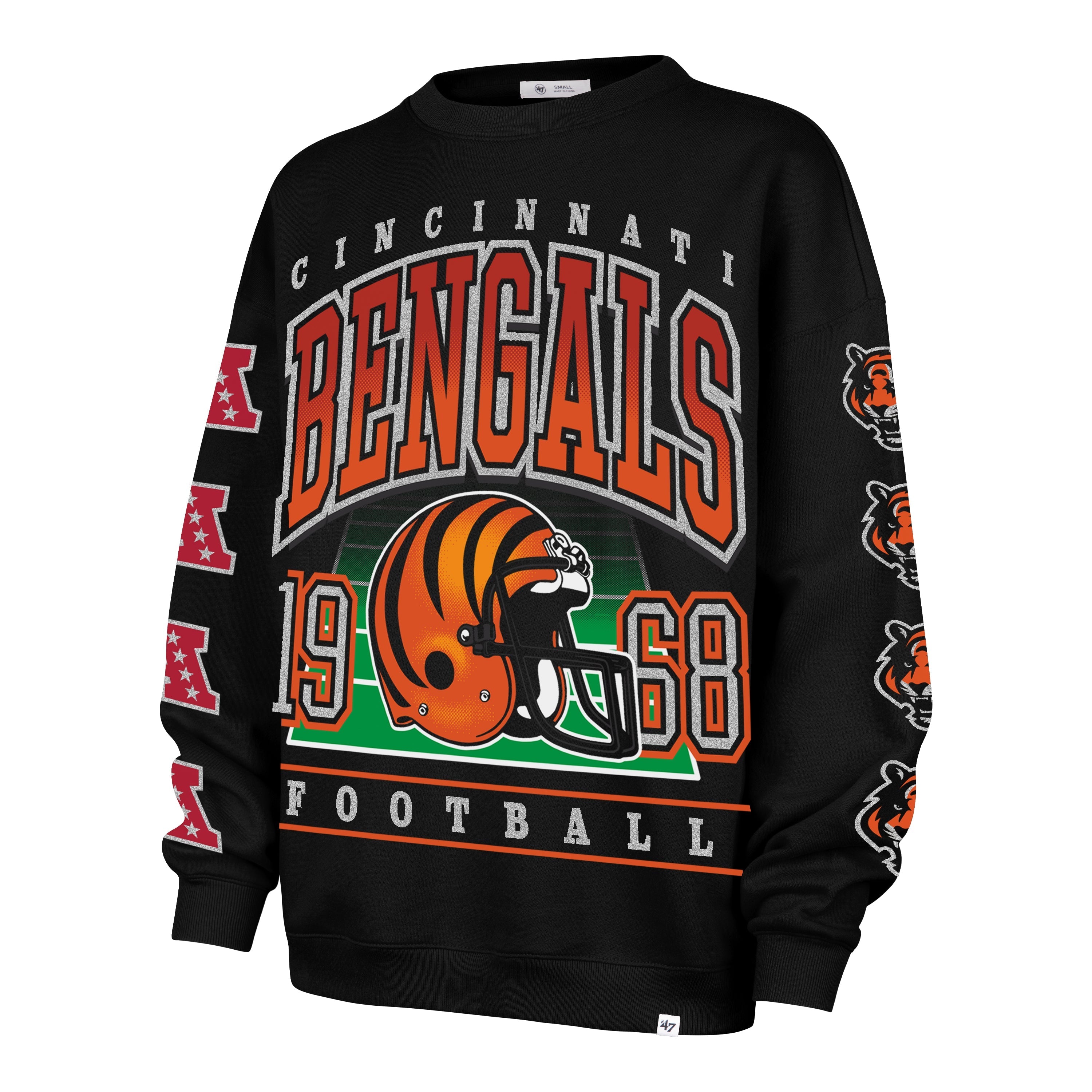 CINCINNATI BENGALS GO BIG '47 OVERSIZED CREW WOMENS