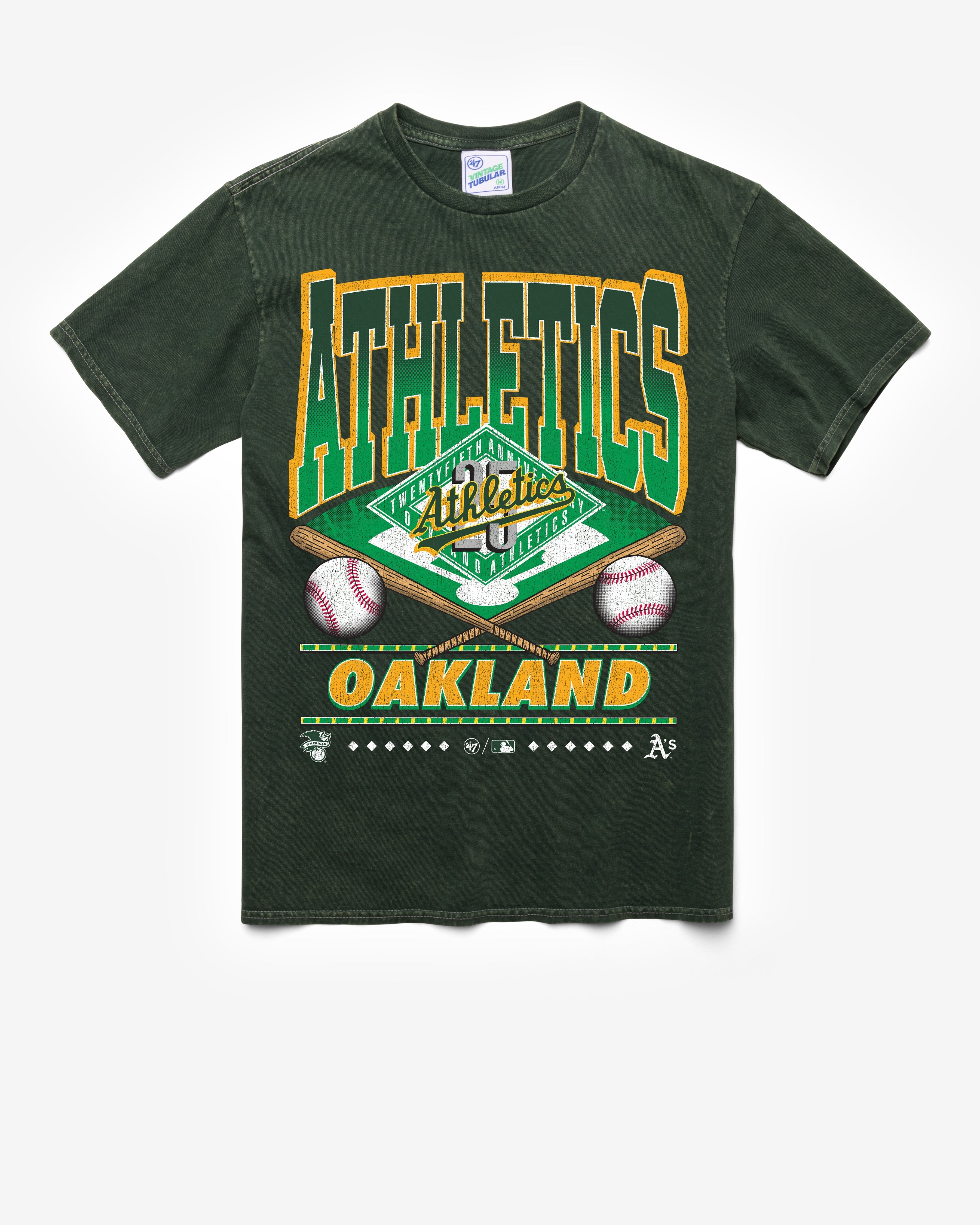 ATHLETICS BASEBALL COOPERSTOWN STRAIGHT SHOT VINTAGE '47 TUBULAR TEE