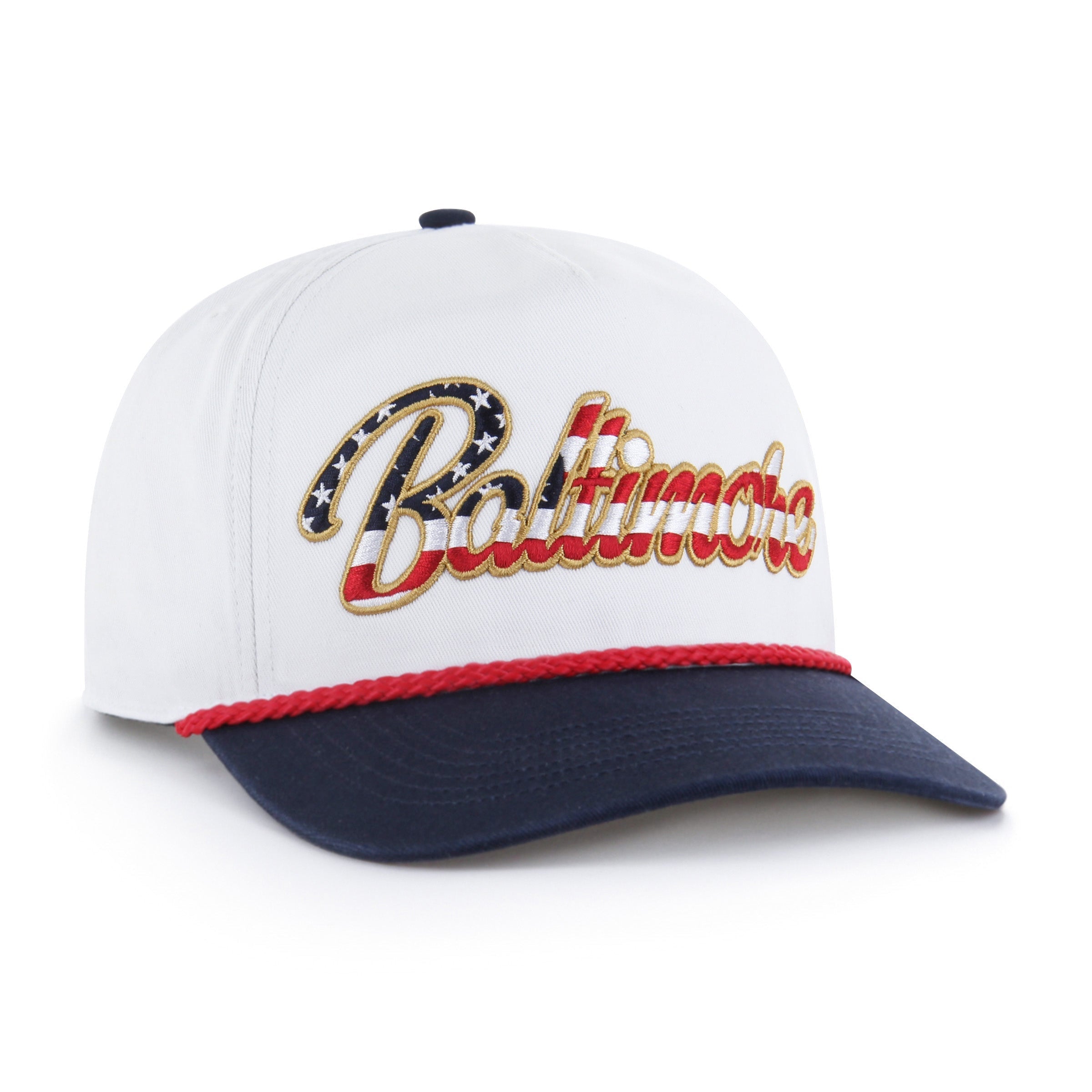 BALTIMORE ORIOLES PATRIOTIC OVERHAND '47 HITCH