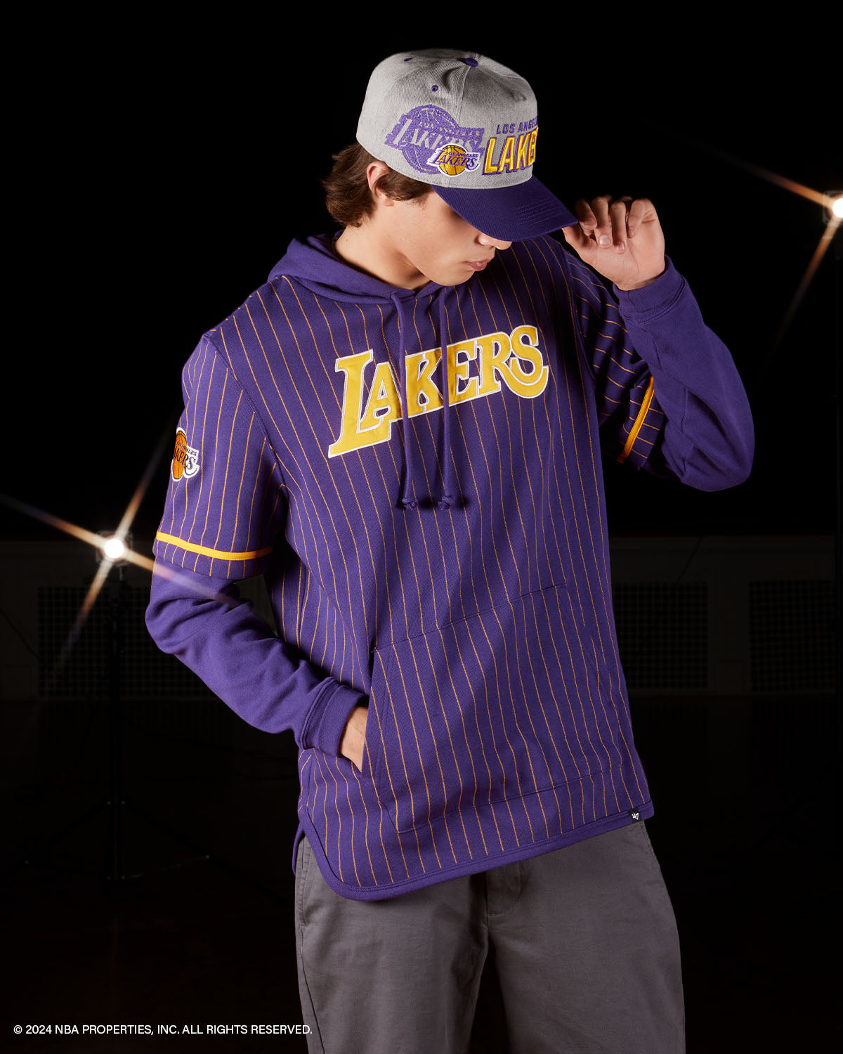 BOSTON CELTICS PINSTRIPE '47 SHORTSTOP PULLOVER HOOD