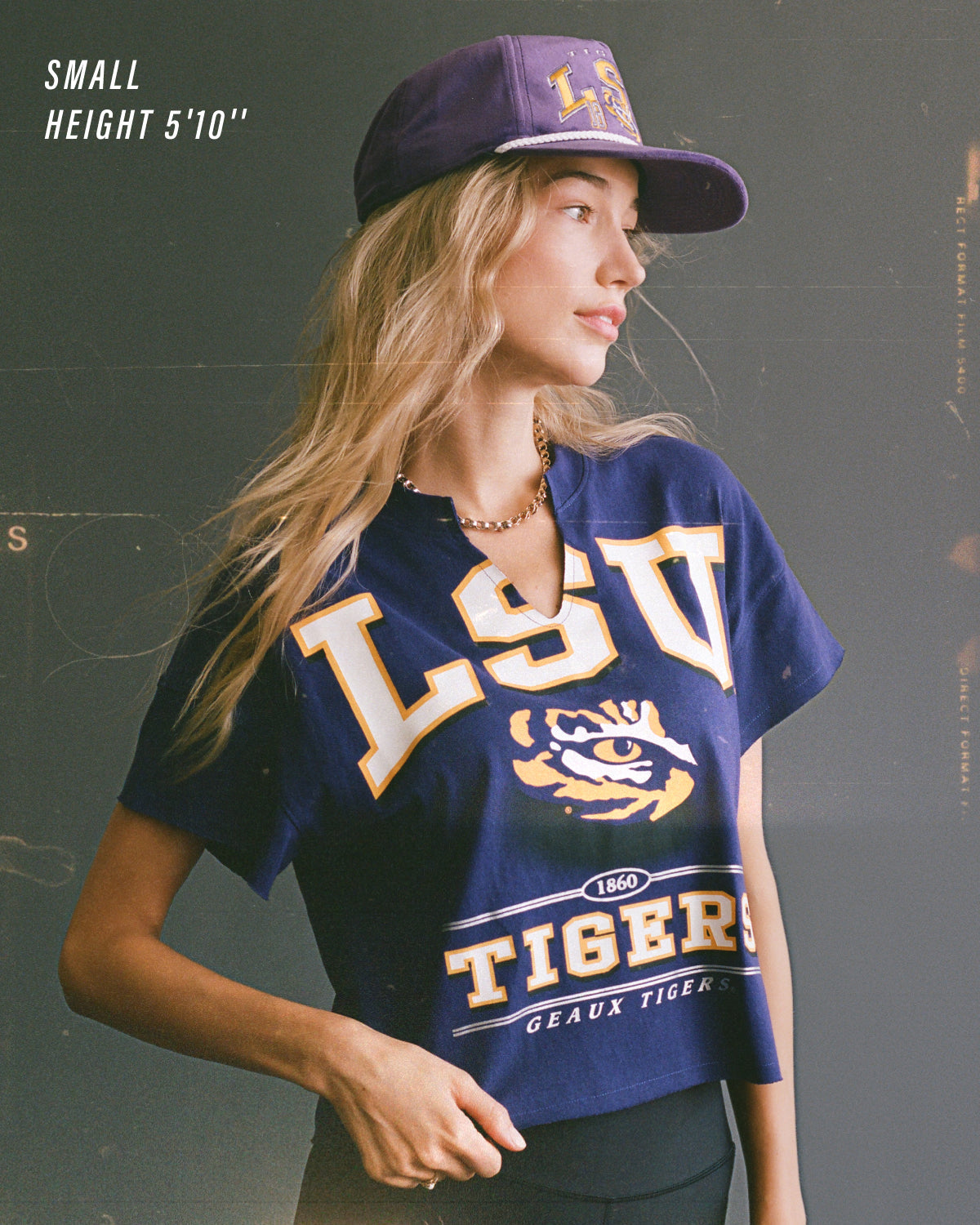 DETROIT LIONS HISTORIC ELATION OVERSIZED '47 NOTCH NECK TEE WOMENS