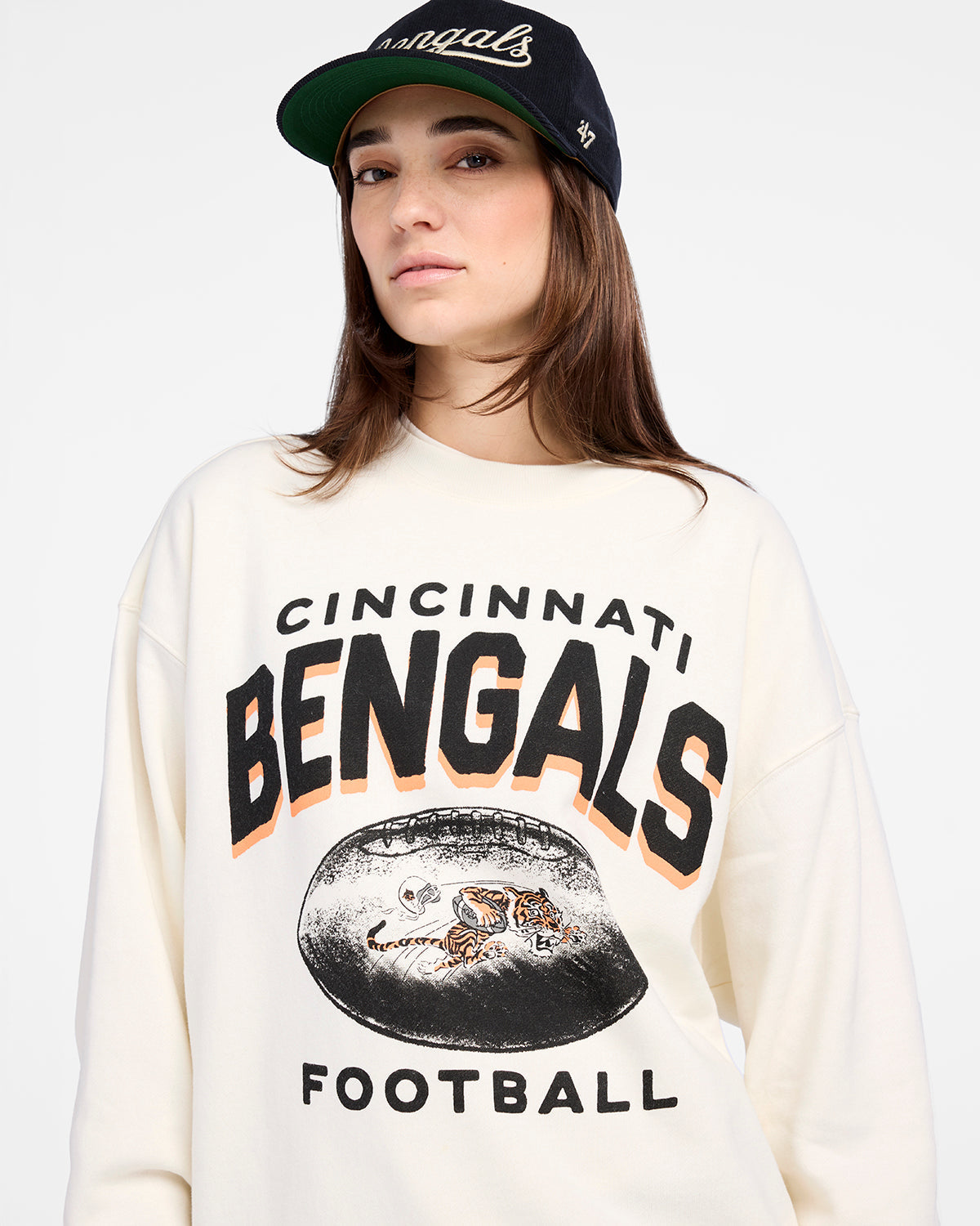 CINCINNATI BENGALS HISTORIC ARCH CLOUD '47 OVERSIZED CREW WOMENS