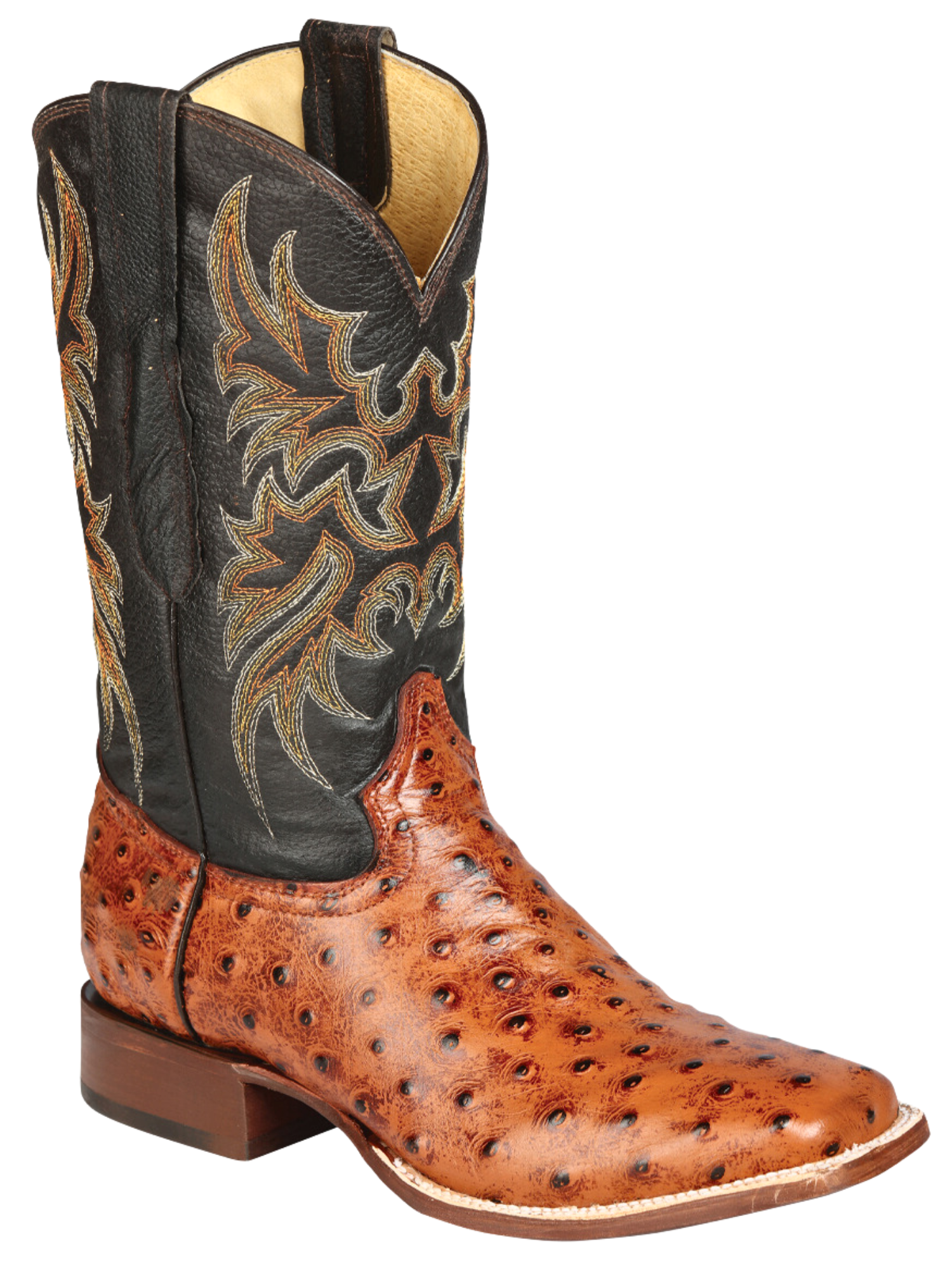 Botas Vaqueras Rodeo Imitacion de Avestruz Grabado en Piel Vacuno para Hombre 'El Señor de los Cielos' - ID: 44936