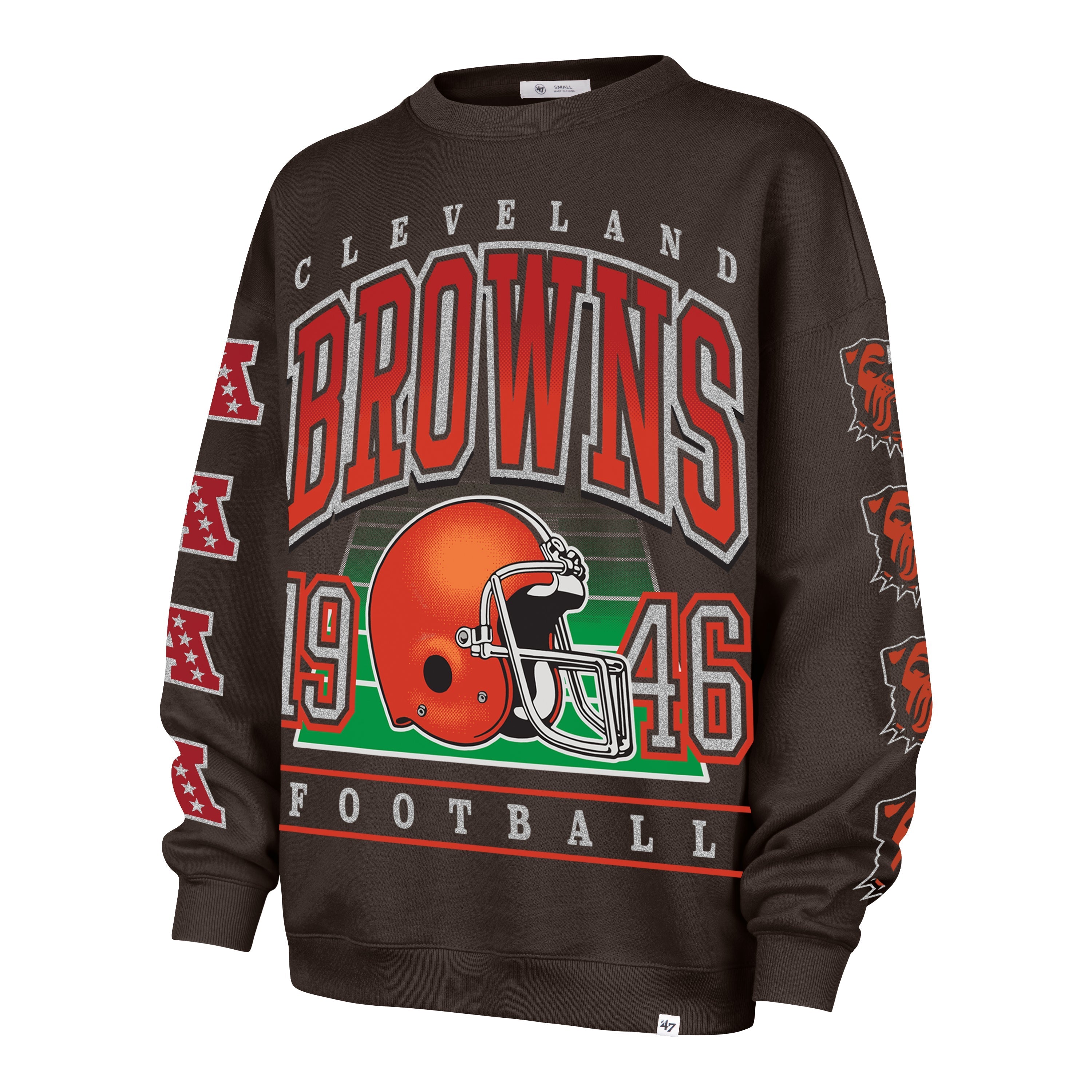 CLEVELAND BROWNS GO BIG '47 OVERSIZED CREW WOMENS