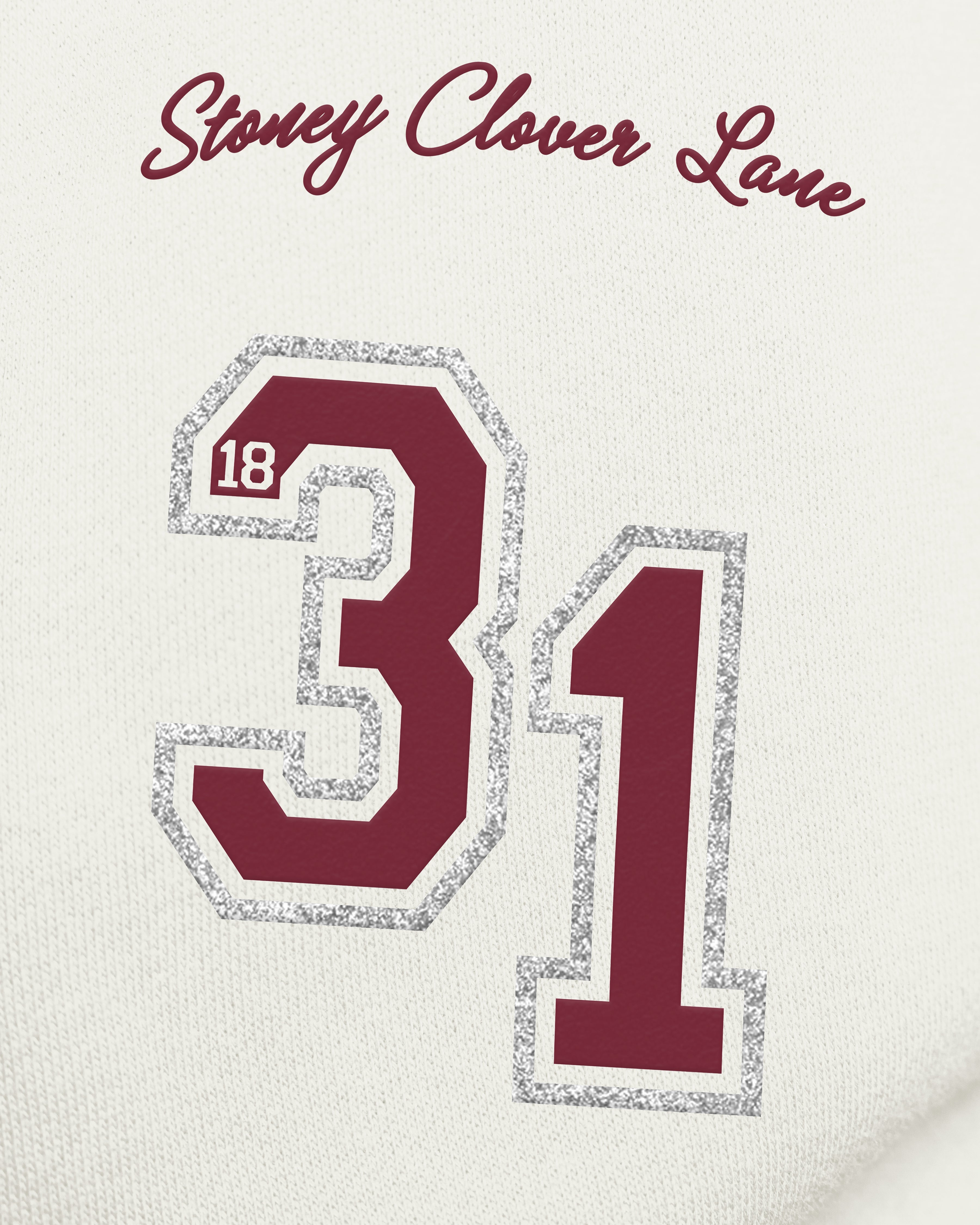 ALABAMA CRIMSON TIDE STONEY CLOVER LANE X '47 OVERSIZED GLITTER ARCH CREW WOMENS