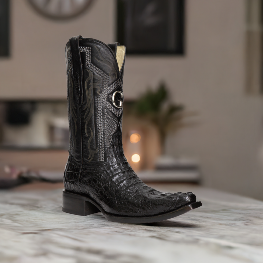 Botas Vaqueras Exoticas de Caiman Nuca Original para Hombre 'El General' - ID: 45081