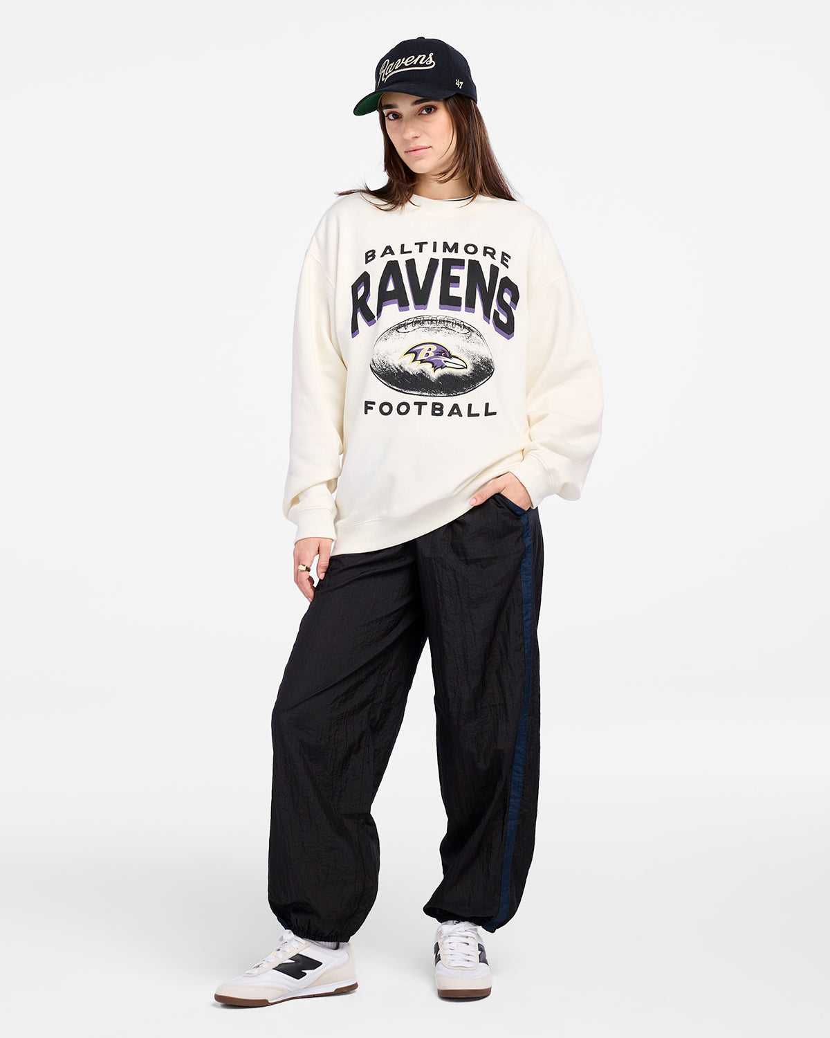 BALTIMORE RAVENS ARCH CLOUD '47 OVERSIZED CREW WOMENS