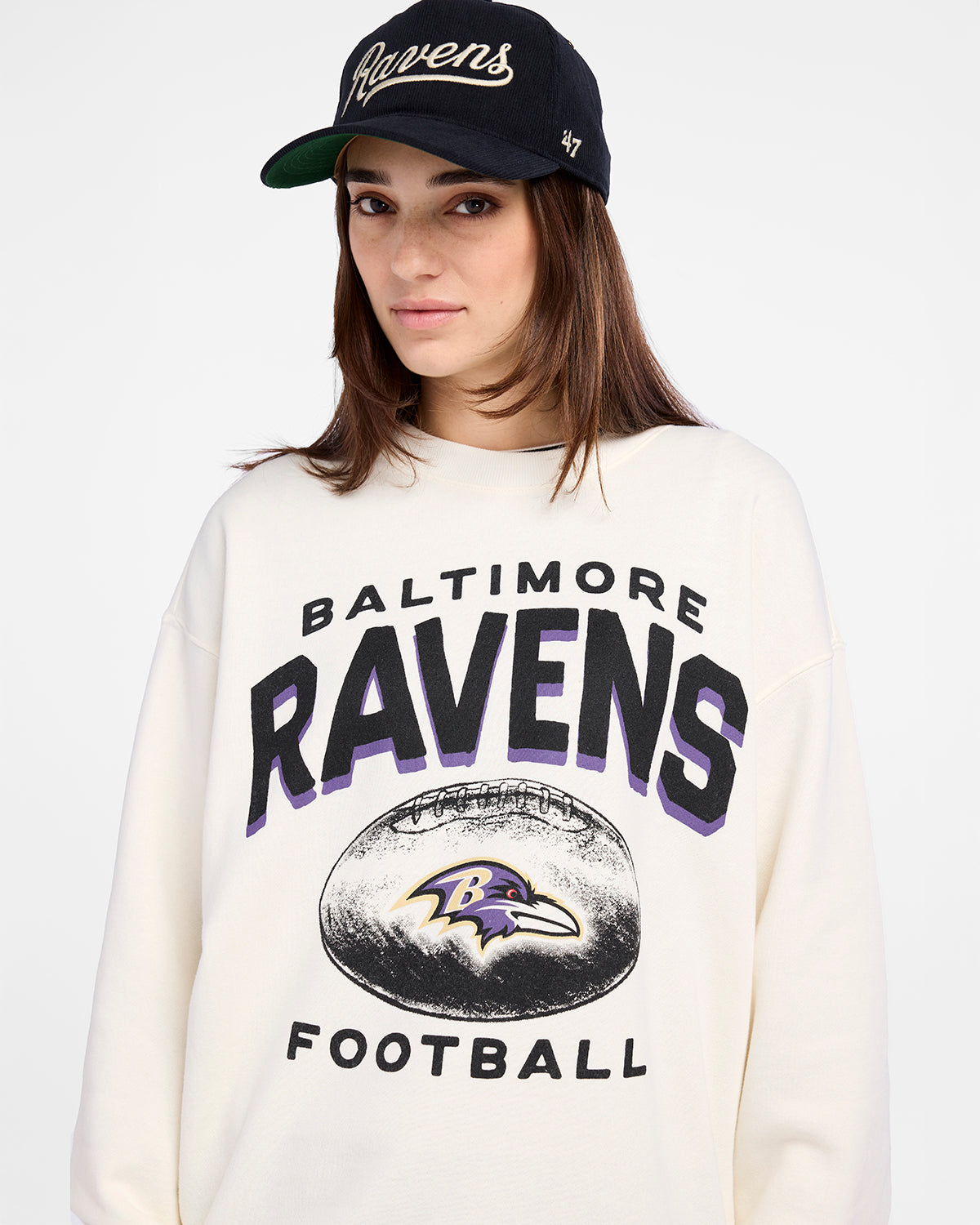 BALTIMORE RAVENS ARCH CLOUD '47 OVERSIZED CREW WOMENS