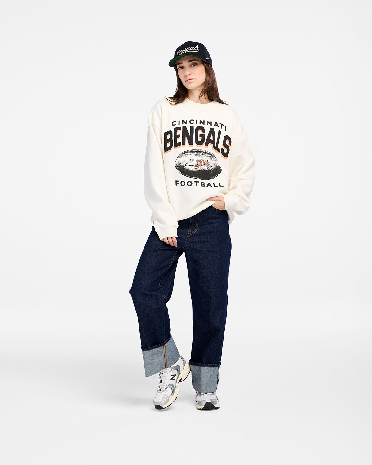 CINCINNATI BENGALS HISTORIC ARCH CLOUD '47 OVERSIZED CREW WOMENS