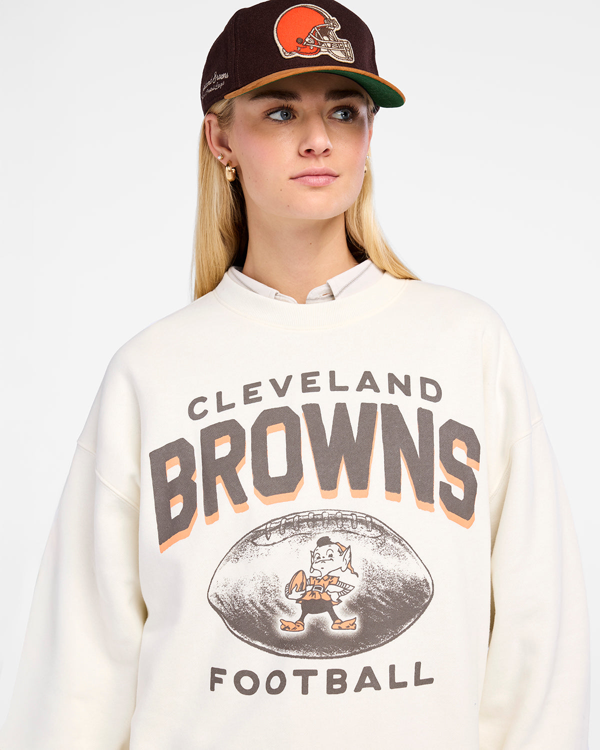 CLEVELAND BROWNS HISTORIC ARCH CLOUD '47 OVERSIZED CREW WOMENS